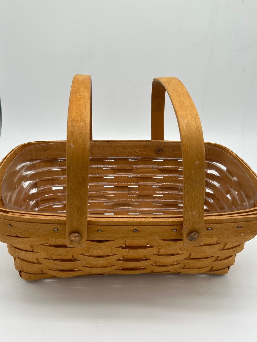 Vintage Longaberger Basket 1996 Handwoven Dresden Ohio Double Swing Handles